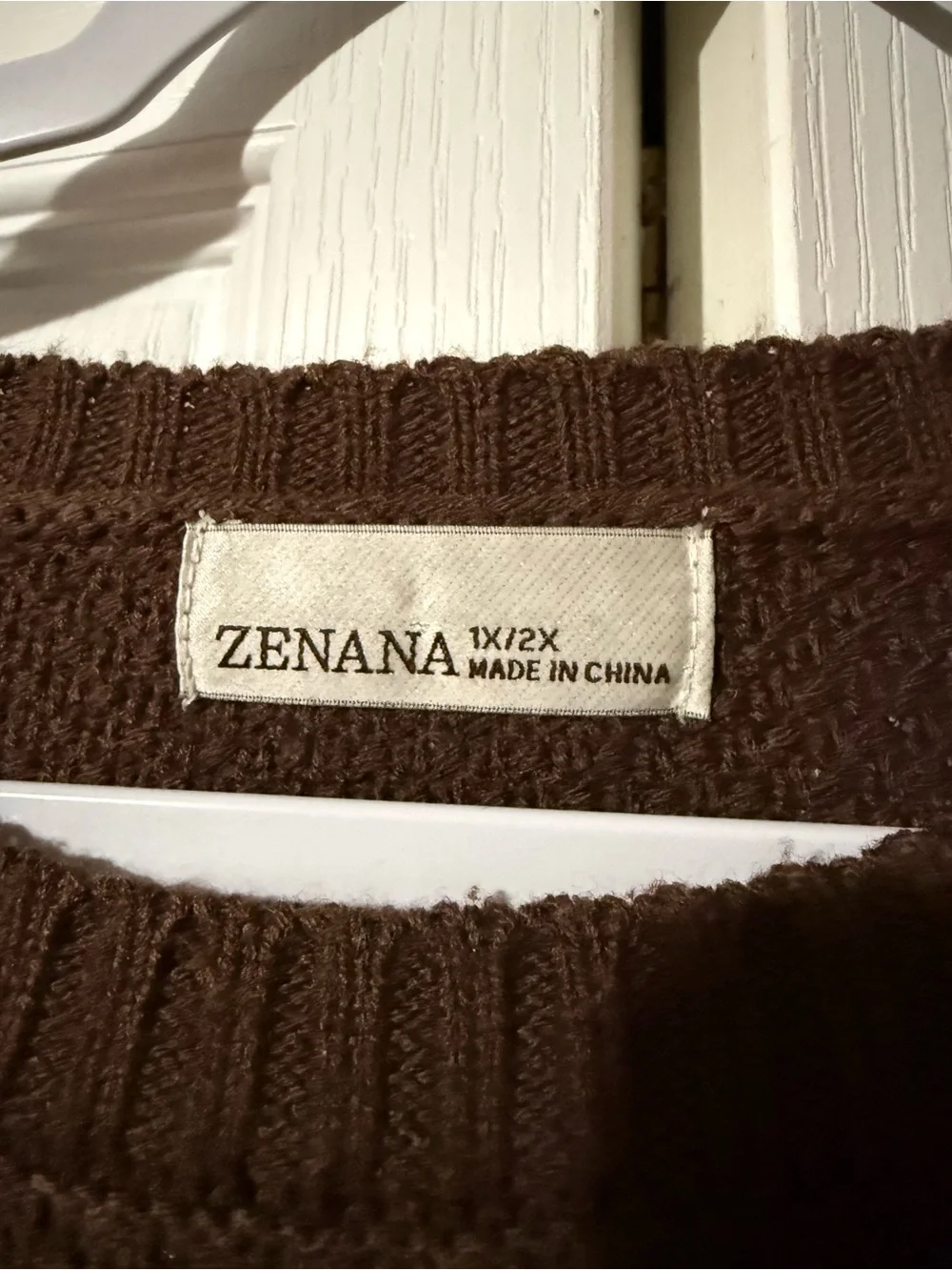 Zenana Chocolate Brown Crewneck Sweater - 1X/2x - Picture 2 of 16